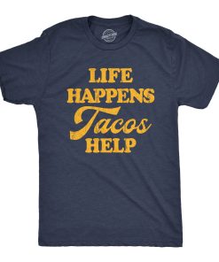 Crazy Dog Men's Funny Taco T-Shirt, Adult Humor Mexican Food Graphic Tee for Guys
