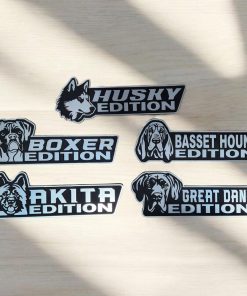 Alternative view of Dog Themed Laser Engraved Car Name Emblem Badge