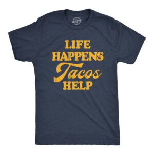 Crazy Dog Men's Funny Taco T-Shirt, Adult Humor Mexican Food Graphic Tee for Guys