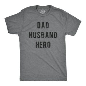 Men's Dad Husband Hero T-Shirt, Funny Graphic Tee for Papa and Awesome Pop